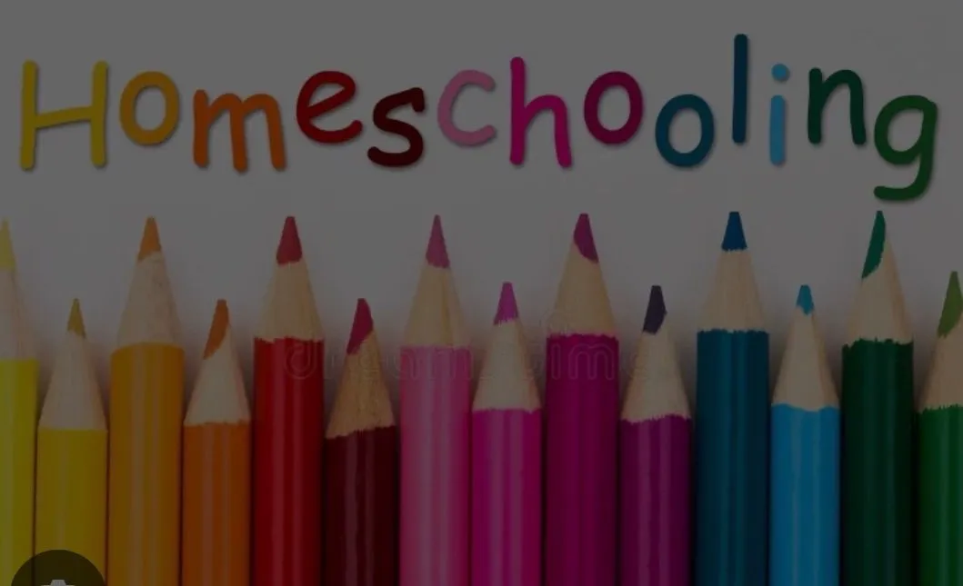 Colourful pencils beneath the word “Homeschooling”