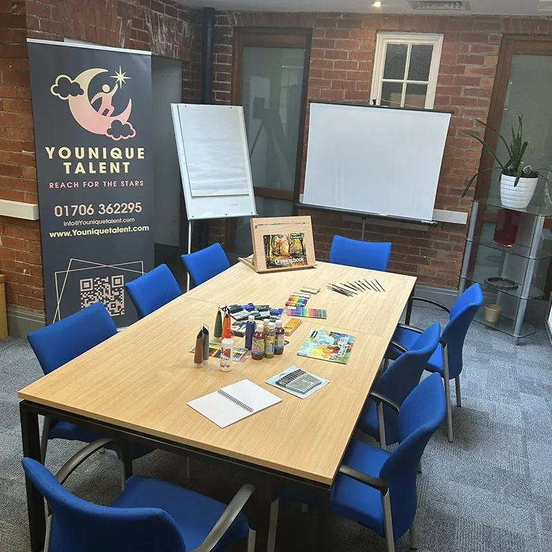 Younique Talent creative workshop setup