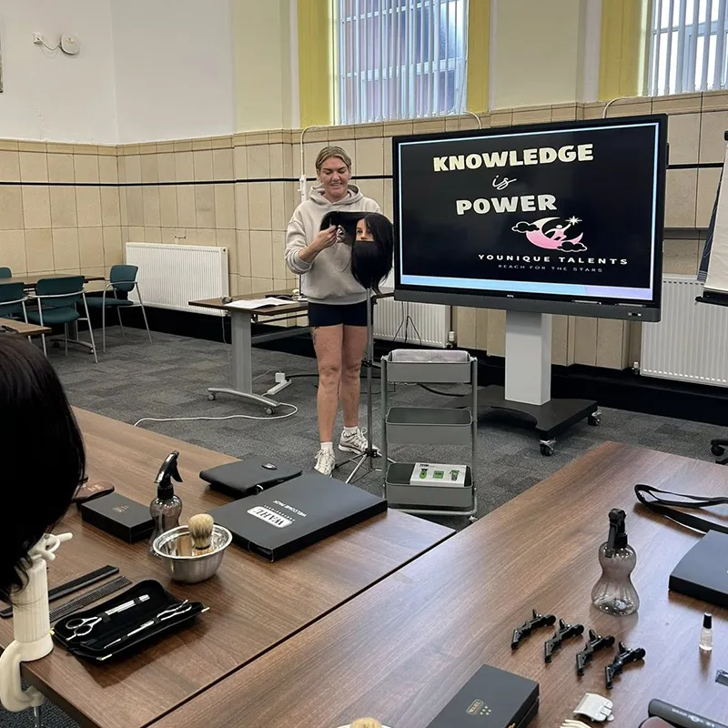 Hairdressing training classroom workshop